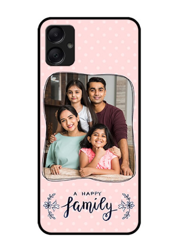 Galaxy A05 Custom Glass Phone Case - Family With Dots Design