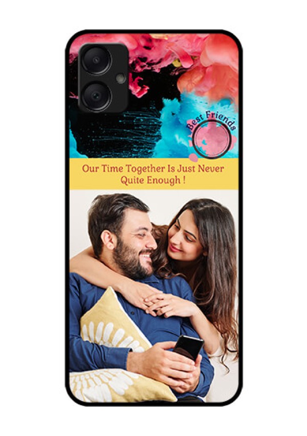 Galaxy A05 Custom Glass Phone Case - Quote With Acrylic Painting Design