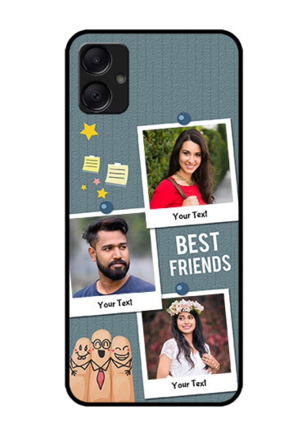 Galaxy A05 Custom Glass Phone Case - Sticky Frames And Friendship Design