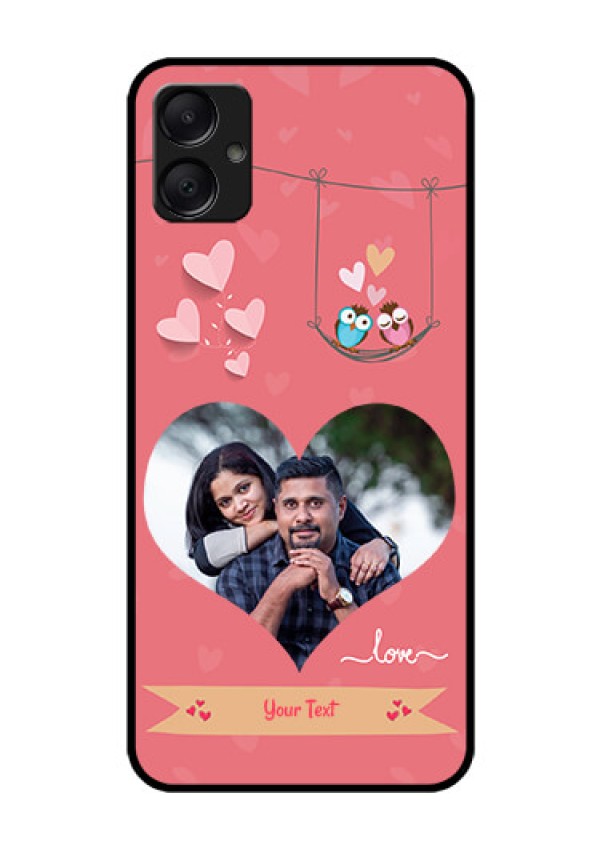 Galaxy A05 Custom Glass Phone Case - Peach Color Love Design