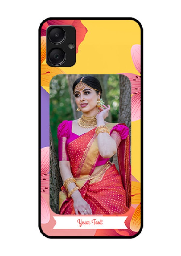 Galaxy A05 Custom Glass Phone Case - 3 Image With Vintage Floral Design