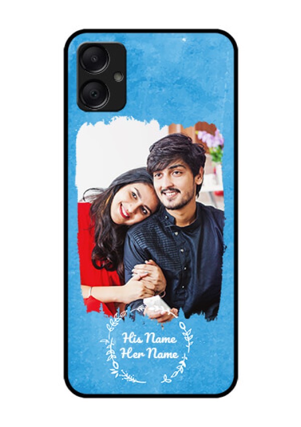 Galaxy A05 Custom Glass Phone Case - Blue Color Vintage Design