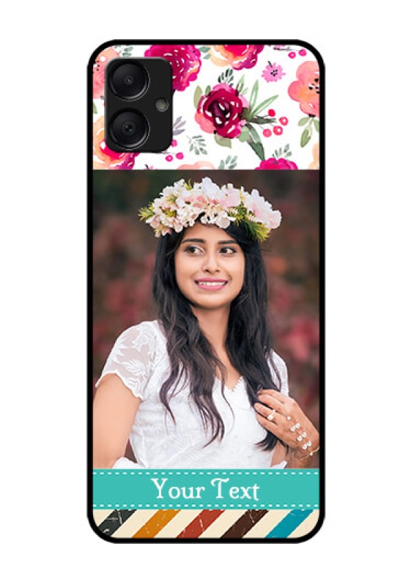 Galaxy A05 Custom Glass Phone Case - Water Colors Floral Design