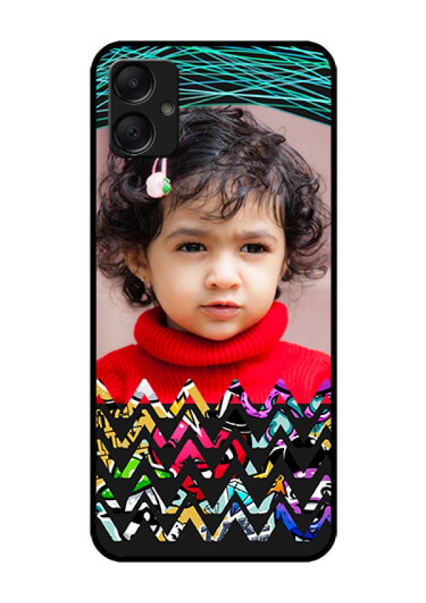 Galaxy A05 Custom Glass Phone Case - Neon Abstract Design