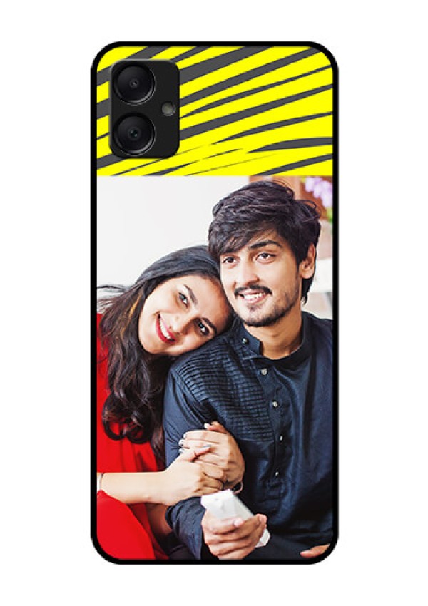 Galaxy A05 Custom Glass Phone Case - Yellow Abstract Design