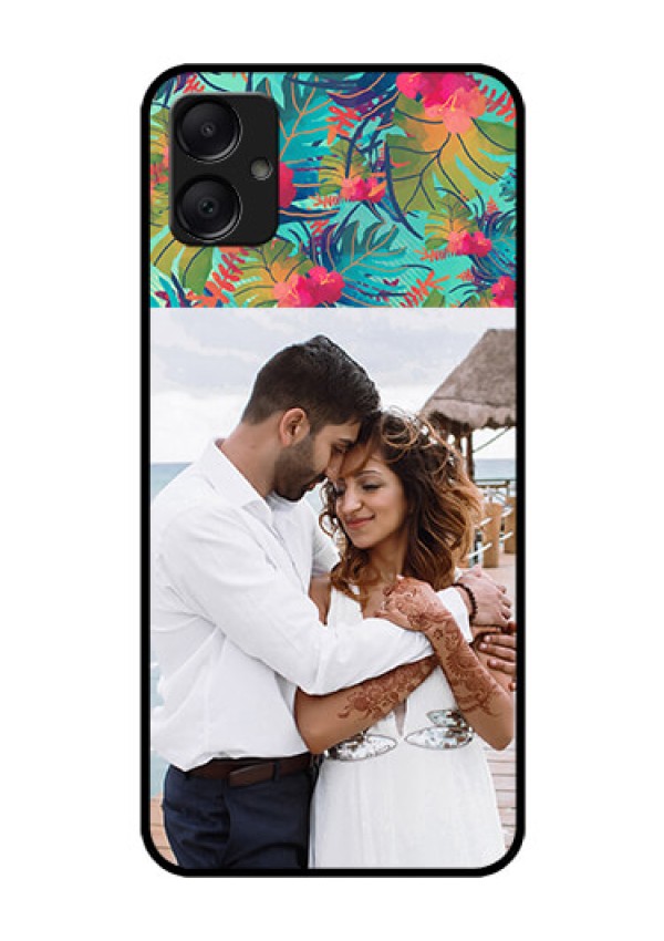 Galaxy A05 Custom Glass Phone Case - Watercolor Floral Design