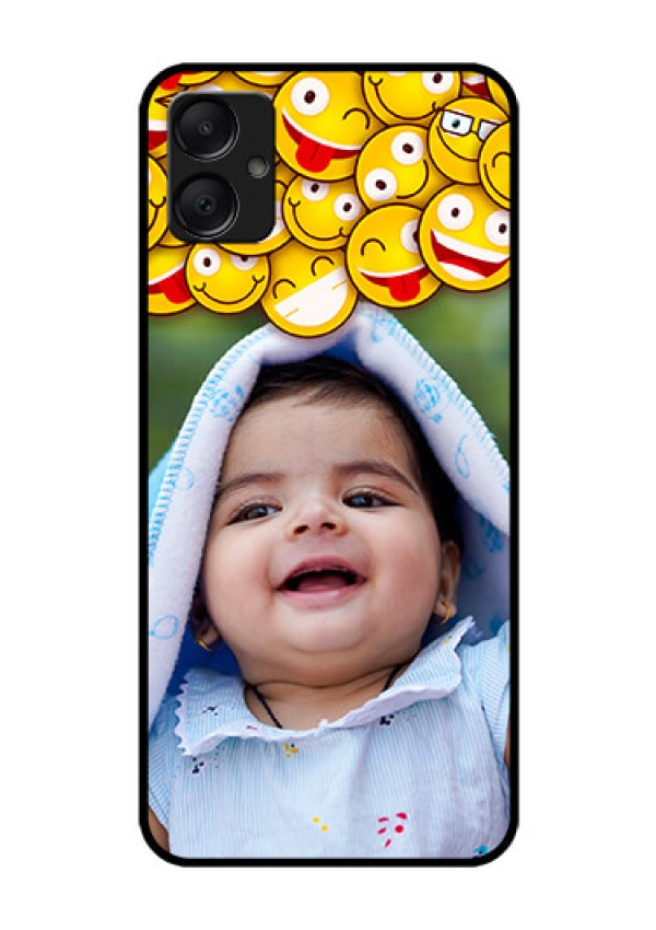 Galaxy A05 Custom Glass Phone Case - With Smiley Emoji Design