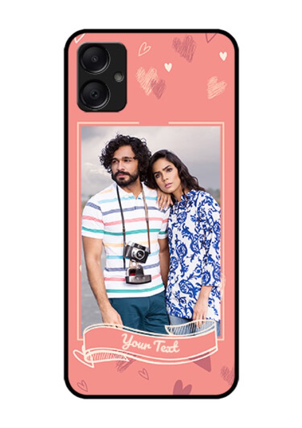 Galaxy A05 Custom Glass Phone Case - Love Doodle Art Design