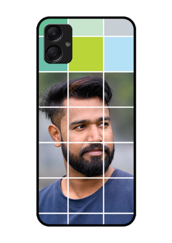 Galaxy A05 Custom Glass Phone Case - With White Box Pattern