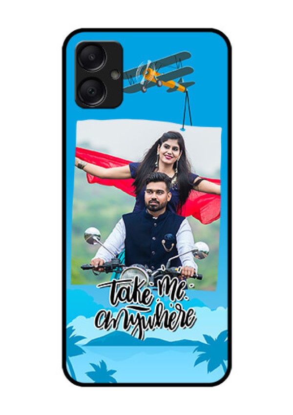Galaxy A05 Custom Glass Phone Case - Traveller Design