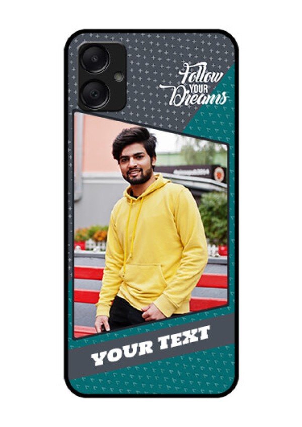 Galaxy A05 Custom Glass Phone Case - Background Pattern Design With Quote