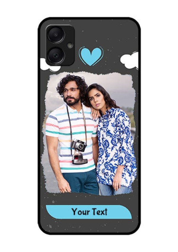Galaxy A05 Custom Glass Phone Case - Splashes With Love Doodles Design