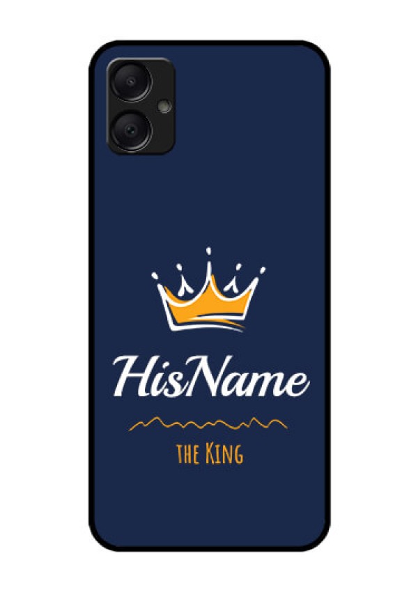 Galaxy A05 Custom Glass Phone Case - King With Name Design