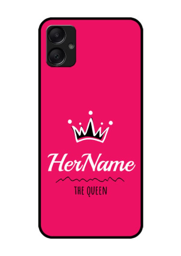 Galaxy A05 Custom Glass Phone Case - Queen With Name Design