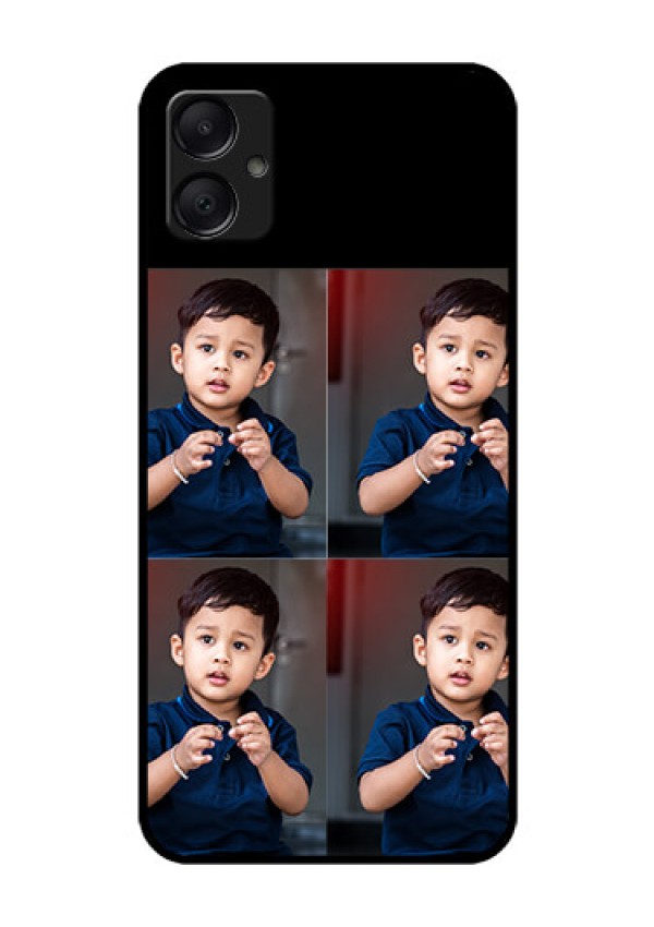 Galaxy A05 Custom Glass Phone Case - 4 Image Holder Design