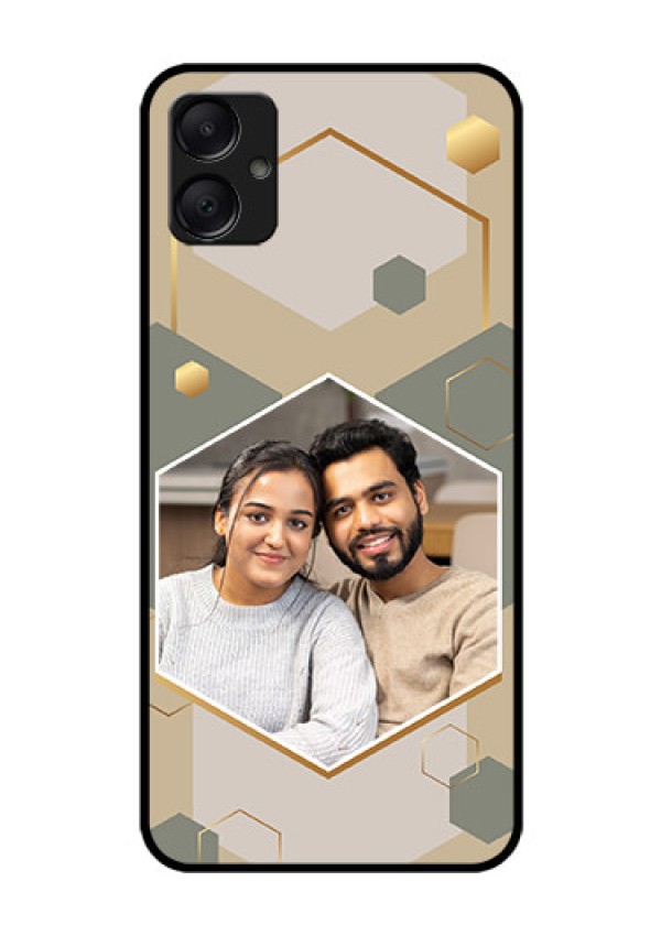 Galaxy A05 Custom Glass Phone Case - Stylish Hexagon Pattern Design