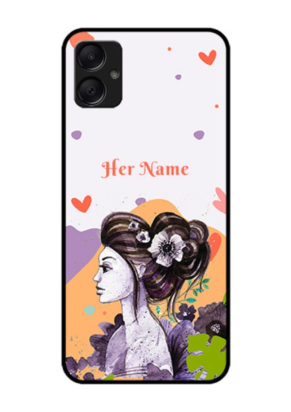Galaxy A05 Custom Glass Phone Case - Woman And Nature Design