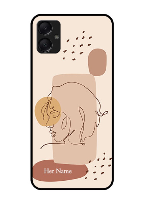 Galaxy A05 Custom Glass Phone Case - Calm Woman Line Art Design