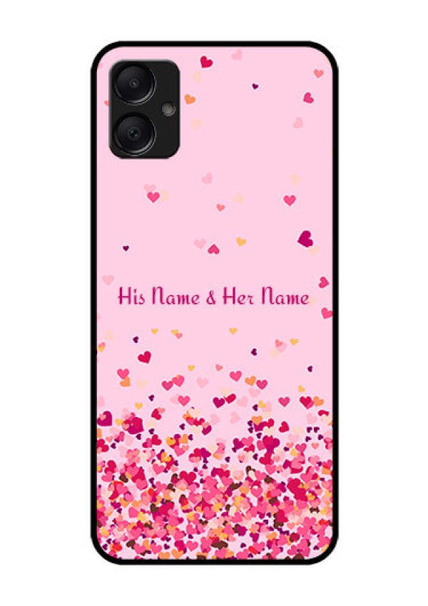 Galaxy A05 Custom Glass Phone Case - Floating Hearts Design
