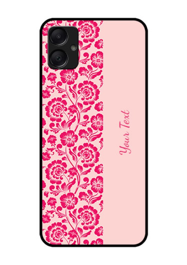 Galaxy A05 Custom Glass Phone Case - Attractive Floral Pattern Design
