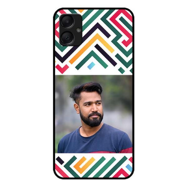 Galaxy A05 Custom Glass Phone Case - Colorful Maze Pattern Design Galaxy A05 Custom Glass Phone Case - Colorful Maze Pattern Design
