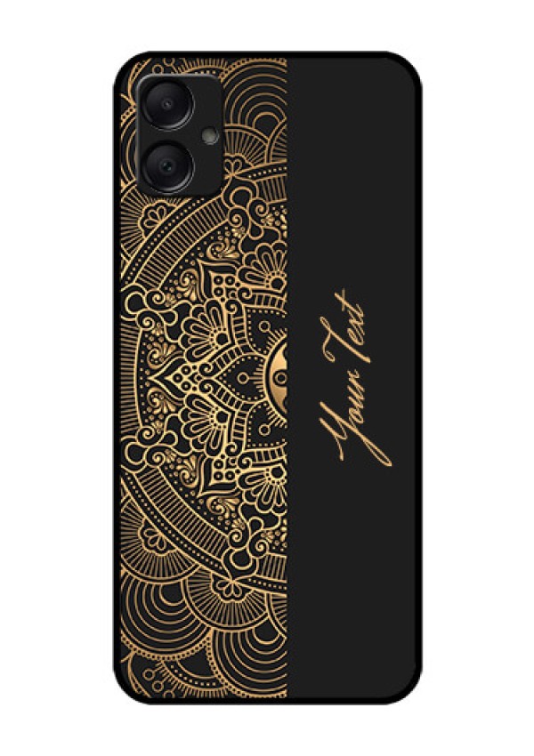 Galaxy A05 Custom Glass Phone Case - Mandala Art With Custom Text Design