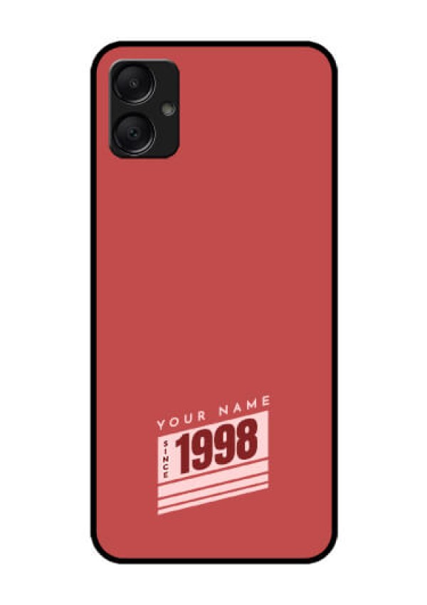 Galaxy A05 Custom Glass Phone Case - Red Custom Year Of Birth Design