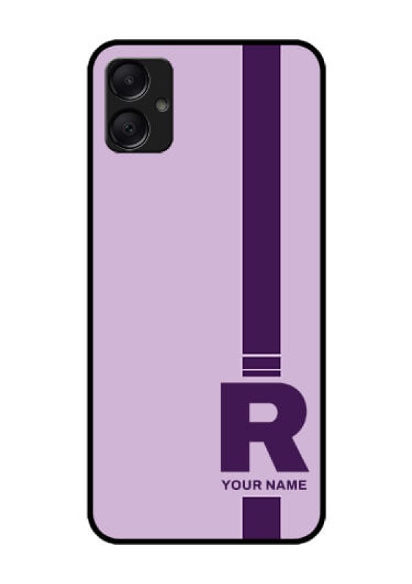 Galaxy A05 Custom Glass Phone Case - Simple Dual Tone Stripe With Name Design