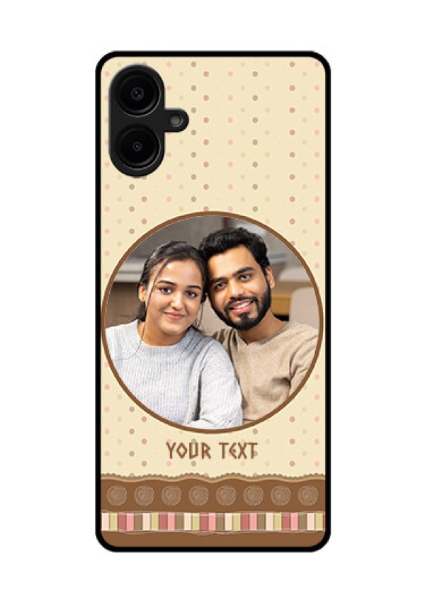 Samsung Galaxy A06 Custom Glass Phone CaseBrown Dotted Mobile Case Design