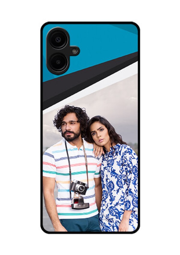 Samsung Galaxy A06 Custom Glass Phone CaseSimple Pattern Photo Upload Design