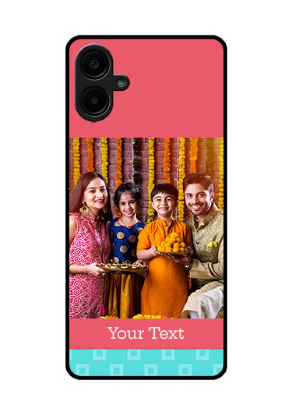 Samsung Galaxy A06 Custom Glass Phone CasePeach and Blue Color Design