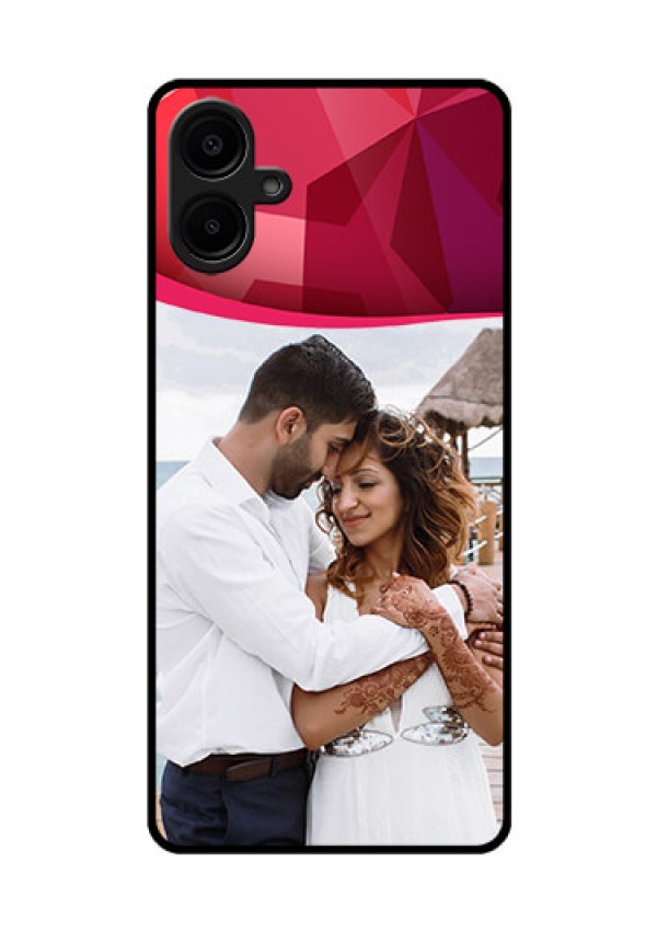 Samsung Galaxy A06 Custom Glass Phone CaseRed Abstract Design