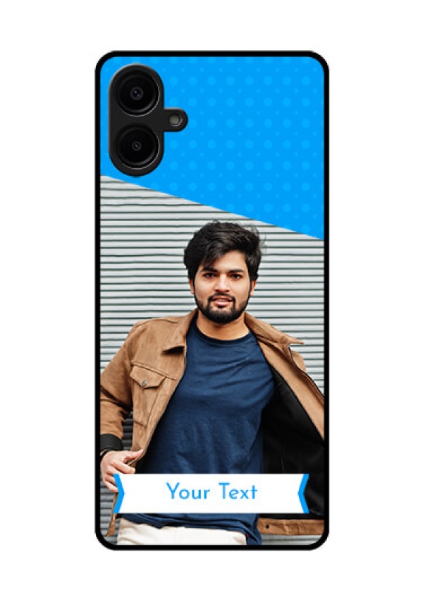 Samsung Galaxy A06 Custom Glass Phone CaseSimple Blue Color Design