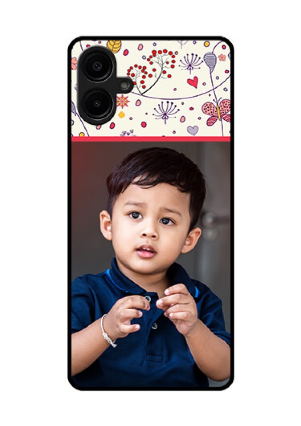 Samsung Galaxy A06 Custom Glass Phone CasePremium Floral Design