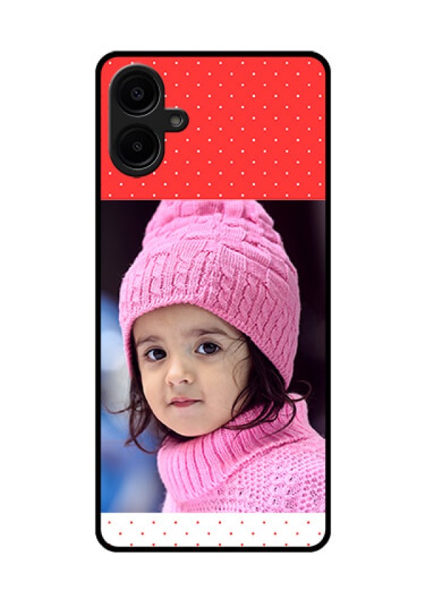 Samsung Galaxy A06 Custom Glass Phone CaseRed Pattern Design