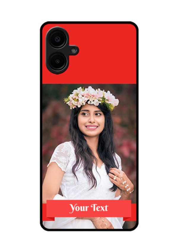 Samsung Galaxy A06 Custom Glass Phone CaseSimple Red Color Design