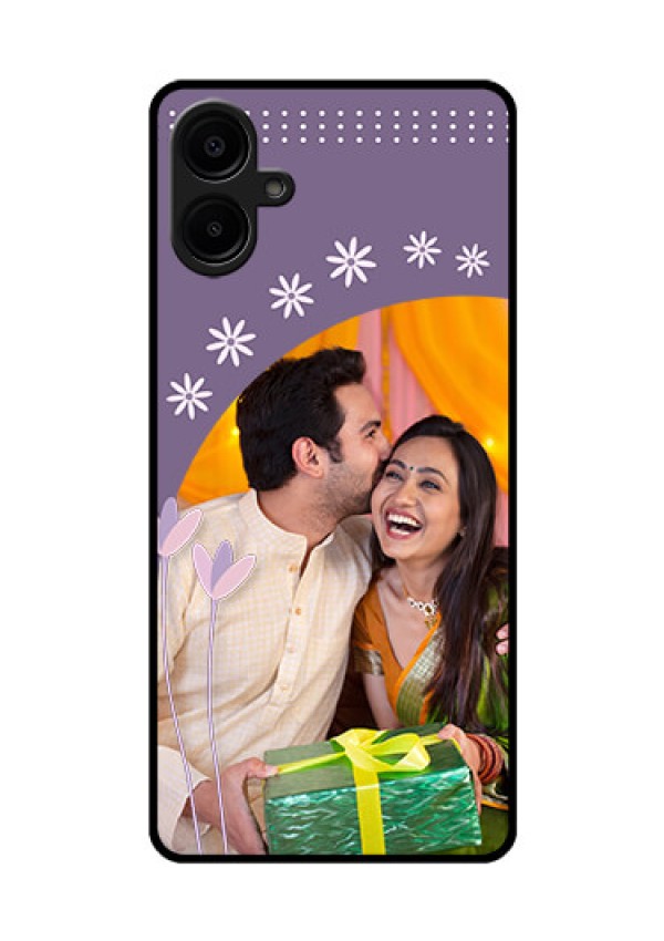 Samsung Galaxy A06 Custom Glass Phone CaseLavender Flowers Design