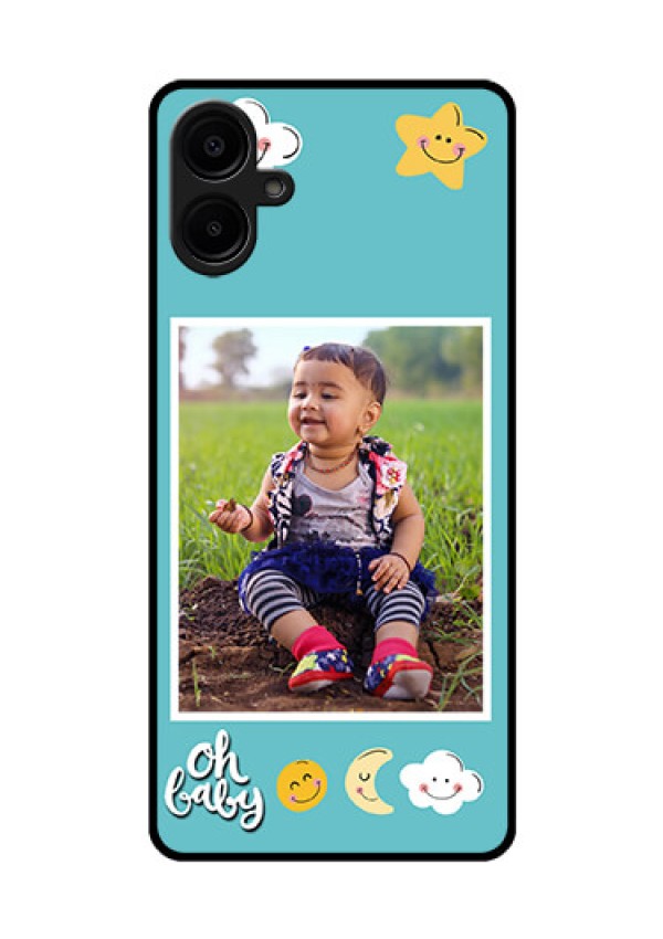 Samsung Galaxy A06 Custom Glass Phone CaseSmiley Kids Stars Design