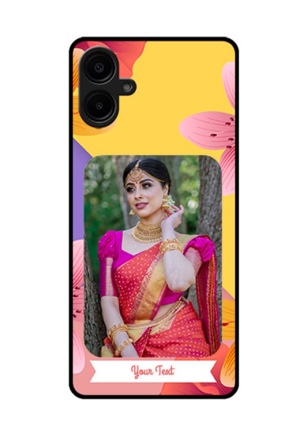 Samsung Galaxy A06 Custom Glass Phone Case3 Image With Vintage Floral Design