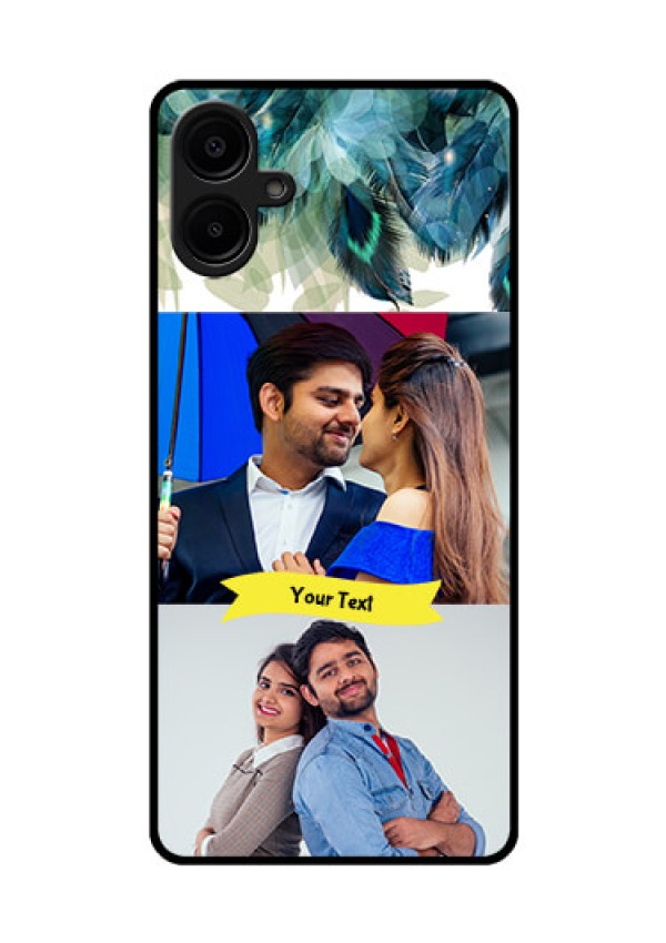 Samsung Galaxy A06 Custom Glass Phone CaseImage With Boho Peacock Feather Design