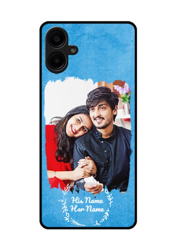 Galaxy A06 Custom Glass Phone Case - Blue Color Vintage Design