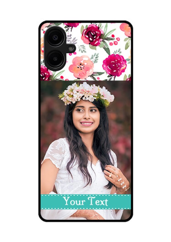 Samsung Galaxy A06 Custom Glass Phone CaseWater Colors Floral Design