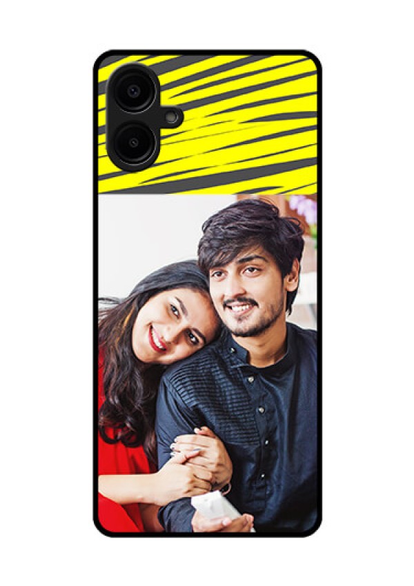 Samsung Galaxy A06 Custom Glass Phone CaseYellow Abstract Design