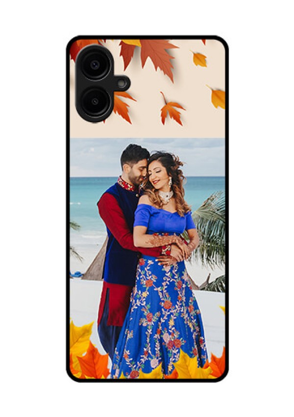 Samsung Galaxy A06 Custom Glass Phone CaseAutumn Maple Leaves Design