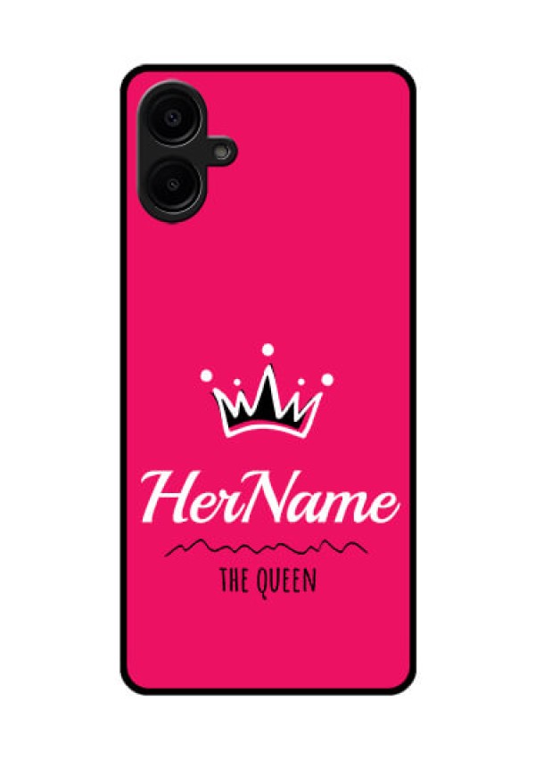 Samsung Galaxy A06 Custom Glass Phone CaseQueen With Name Design