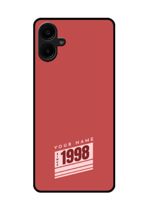 Samsung Galaxy A06 Custom Glass Phone CaseRed Custom Year Of Birth Design