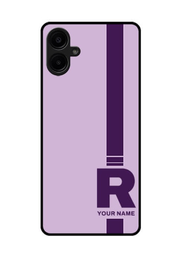 Samsung Galaxy A06 Custom Glass Phone CaseSimple Dual Tone Stripe With Name Design