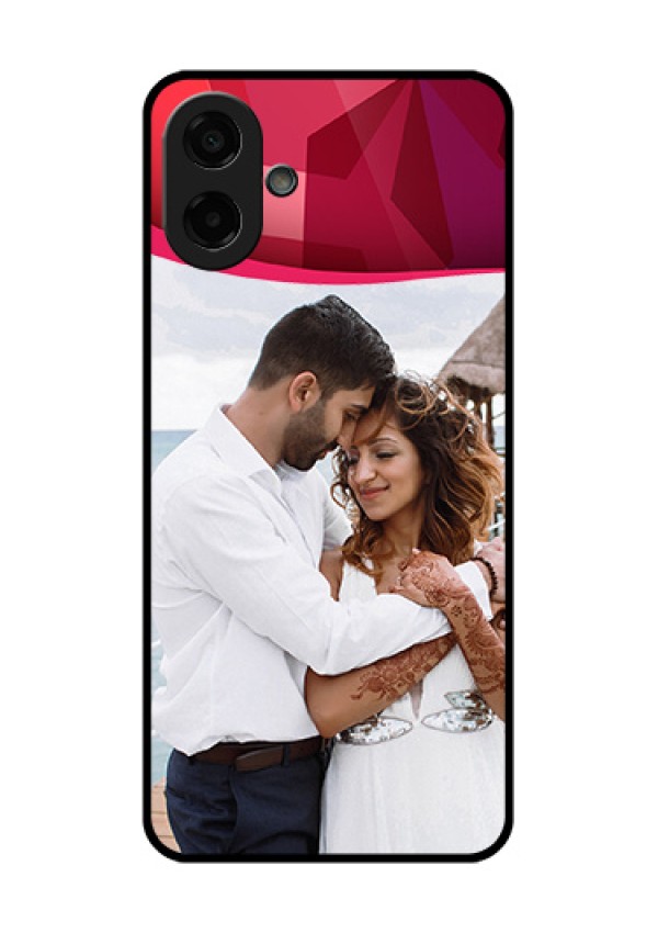 Samsung Galaxy A07 Custom Glass Phone Case - Red Abstract Design