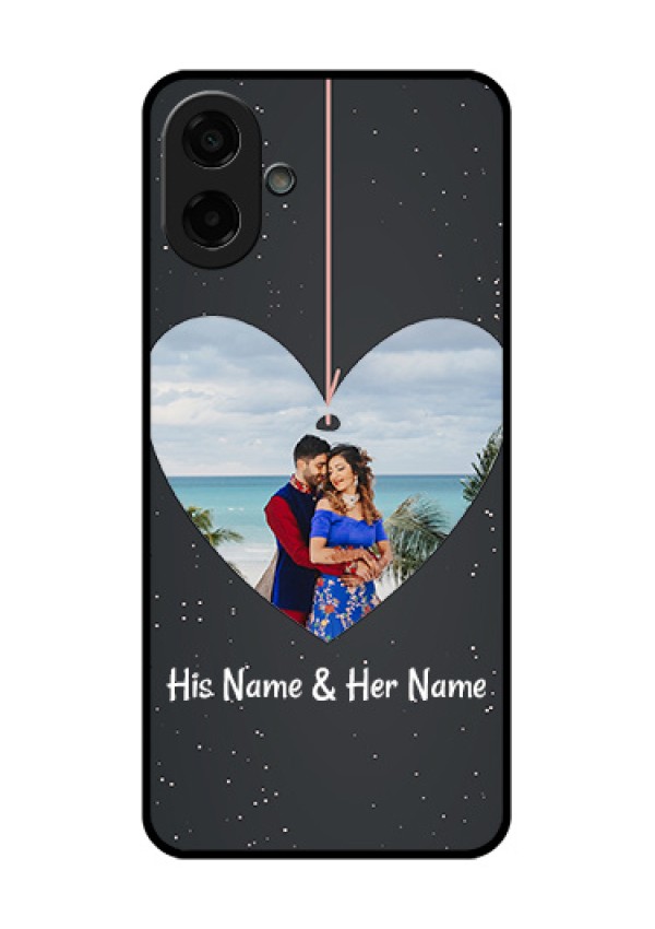 Samsung Galaxy A07 Custom Glass Phone Case - Hanging Heart Design
