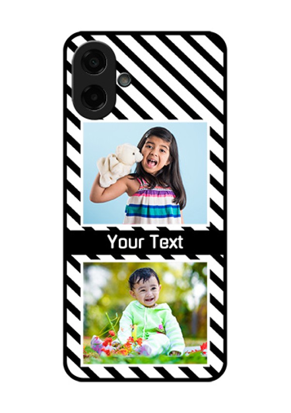 Samsung Galaxy A07 Custom Glass Phone Case - Black And White Stripes Design